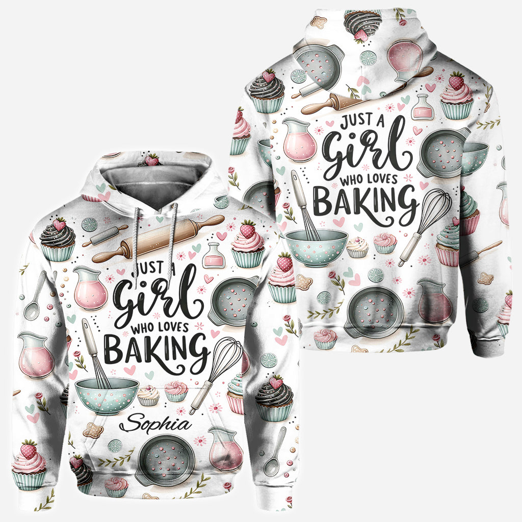 Just A Girl Who Loves Baking - Personalized Baking All Over Shirt