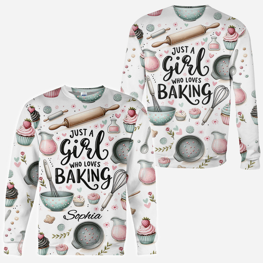 Just A Girl Who Loves Baking - Personalized Baking All Over Shirt