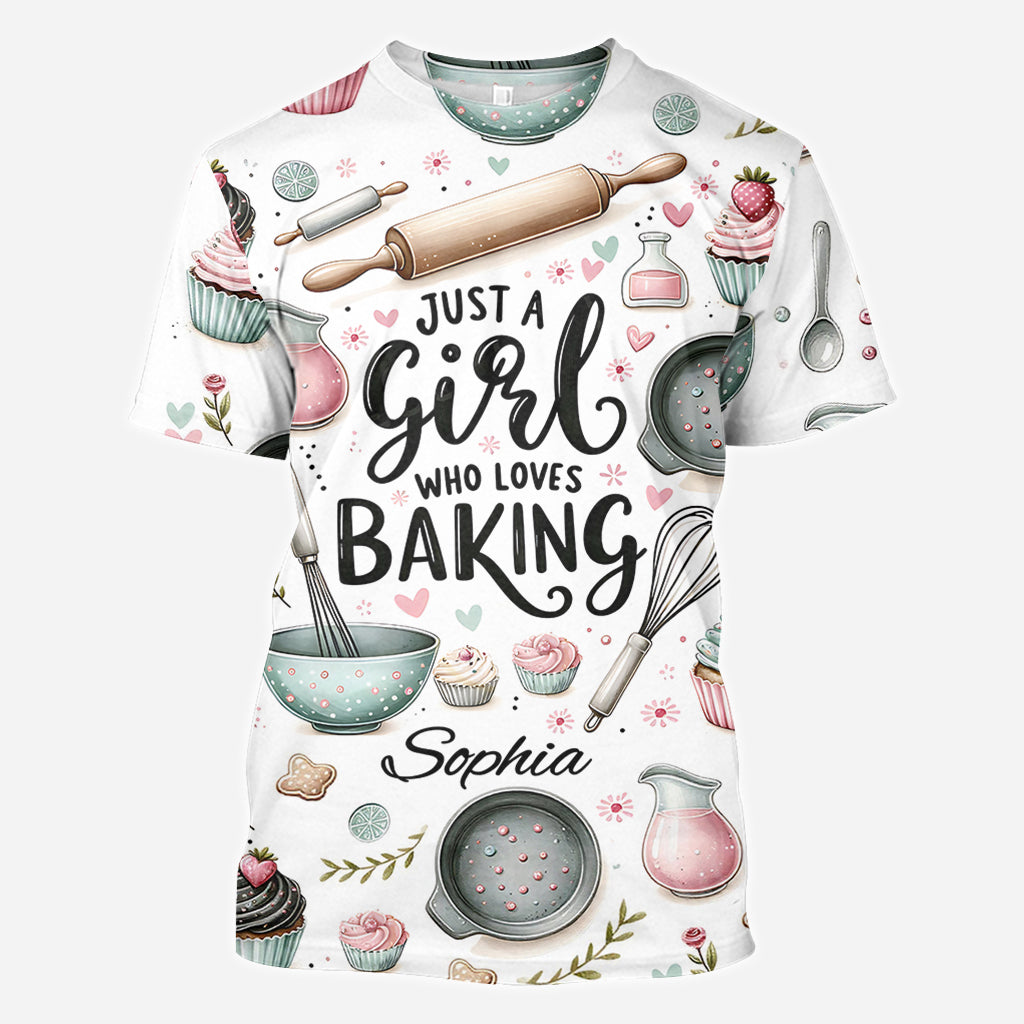 Just A Girl Who Loves Baking - Personalized Baking All Over Shirt