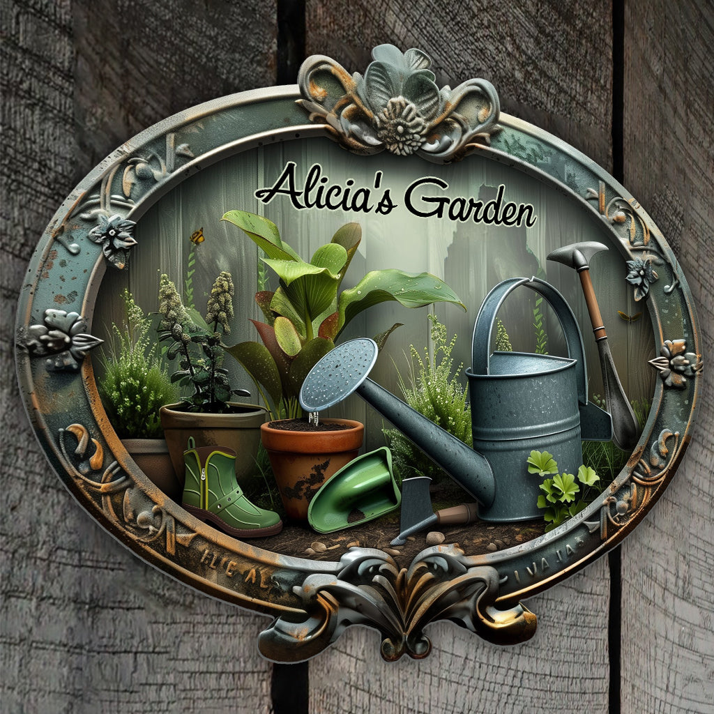 Green Garden - Personalized Gardening Cut Metal Sign