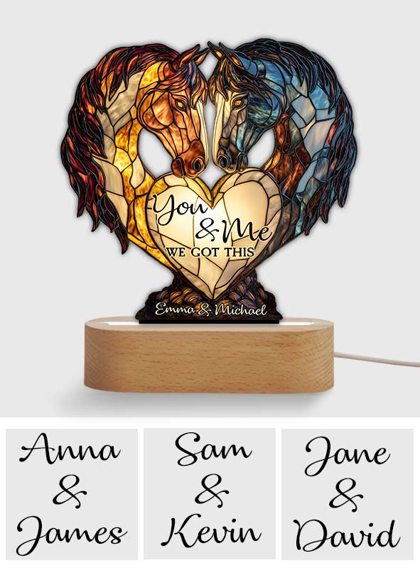 Toi et moi, on gère ! - Plaque lumineuse personnalisée en forme de cheval