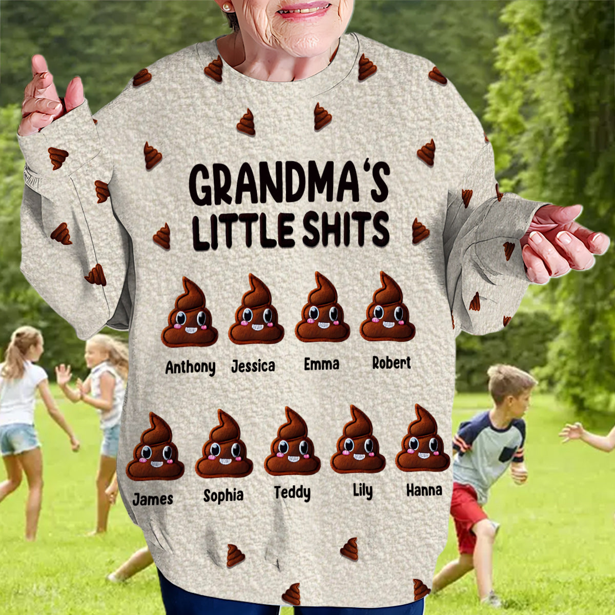 Grandma's Little Shits - Personalized Grandma All Over Shirt
