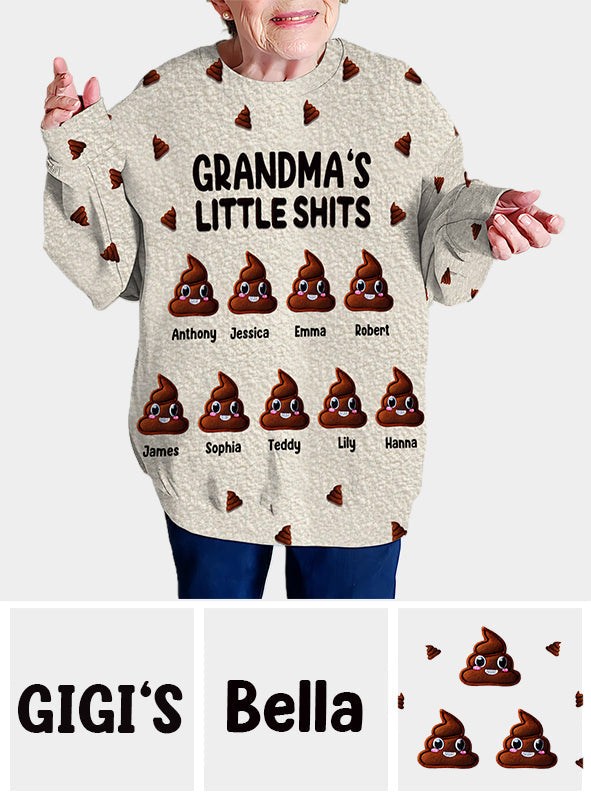 Grandma's Little Shits - Personalized Grandma All Over Shirt