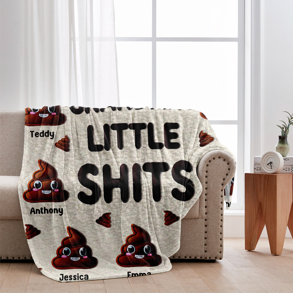 Grandma Nana Mama Little Shits - Personalized Grandma Blanket
