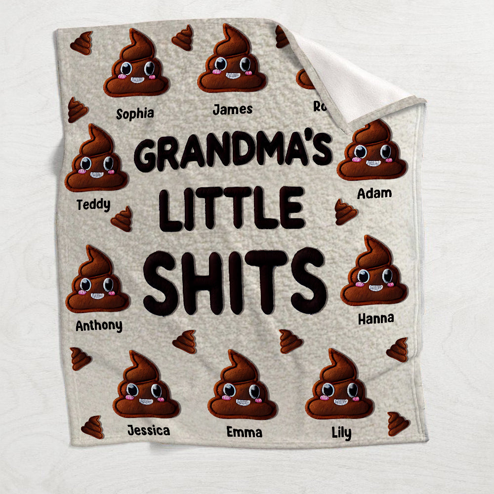 Grandma Nana Mama Little Shits - Personalized Grandma Blanket