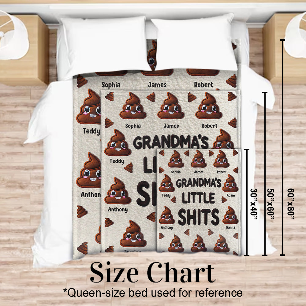 Grandma Nana Mama Little Shits - Personalized Grandma Blanket