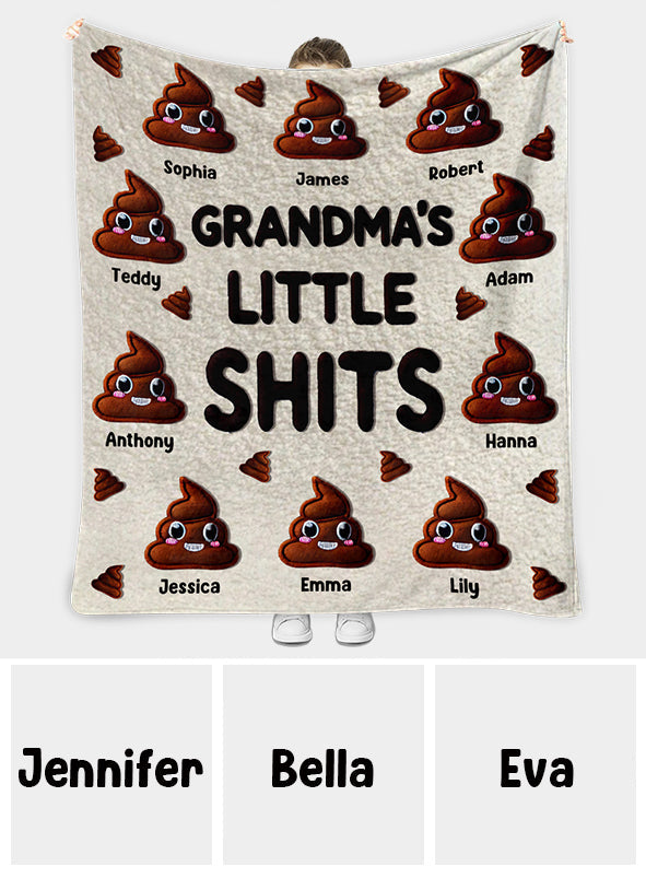 Grandma Nana Mama Little Shits - Personalized Grandma Blanket