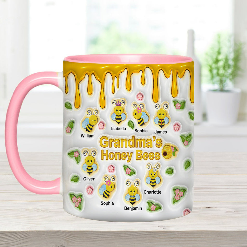 Grandma's Honey Bees - Personalized Grandma Accent Mug