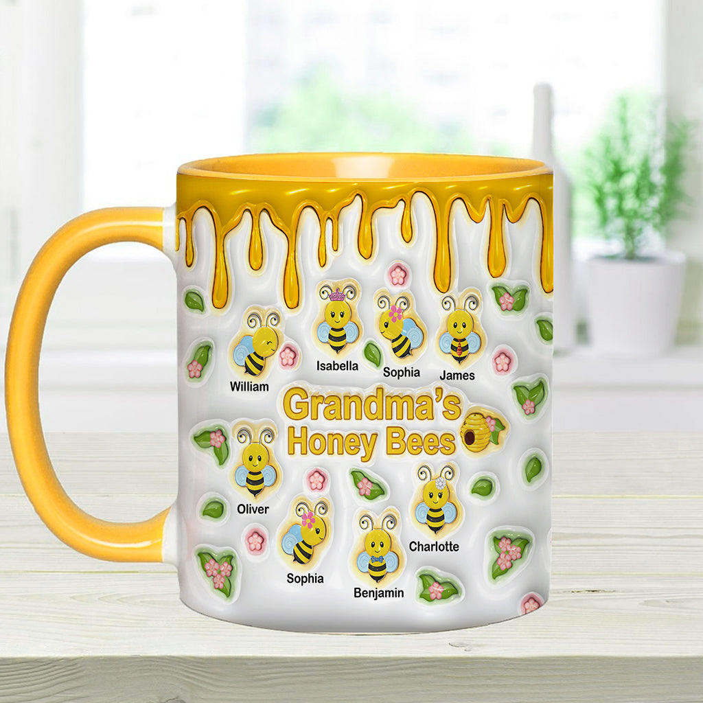 Grandma's Honey Bees - Personalized Grandma Accent Mug
