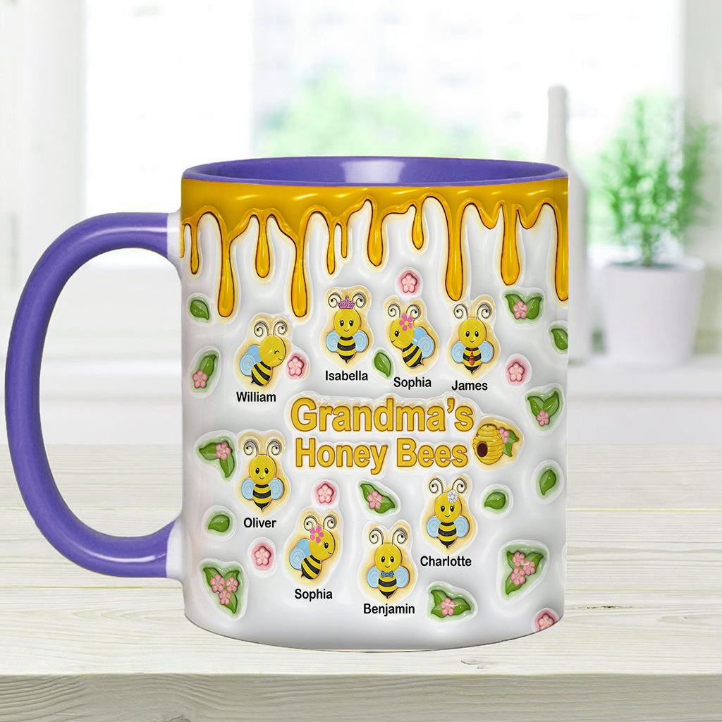 Grandma's Honey Bees - Personalized Grandma Accent Mug