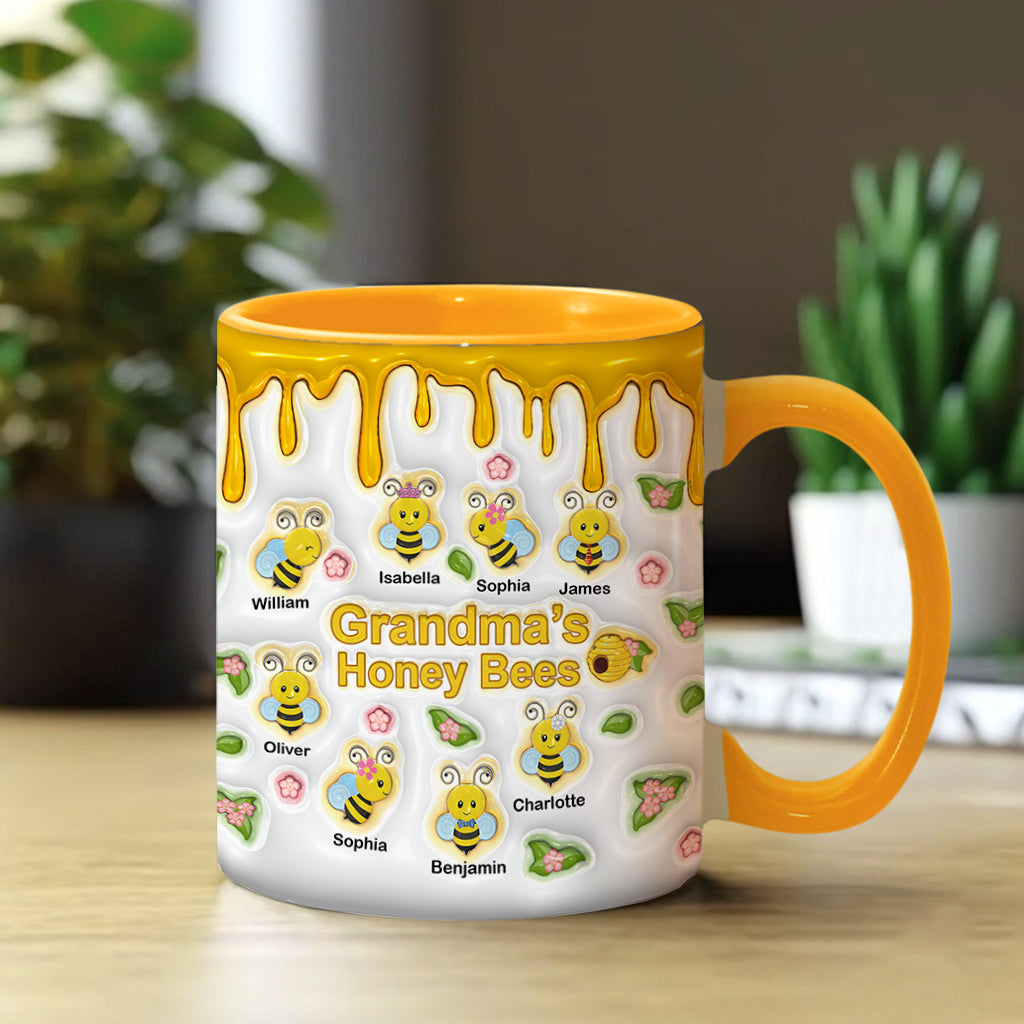 Grandma's Honey Bees - Personalized Grandma Accent Mug