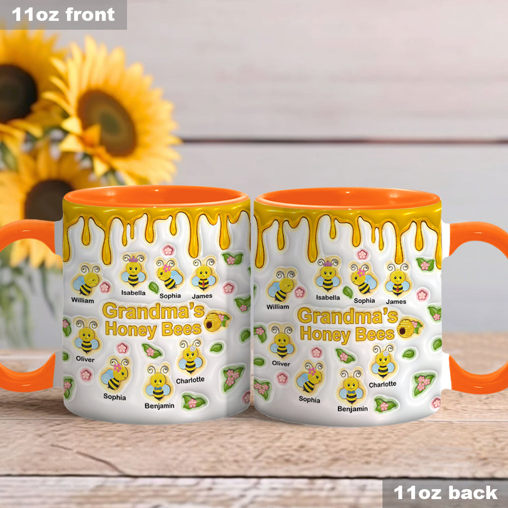 Grandma's Honey Bees - Personalized Grandma Accent Mug