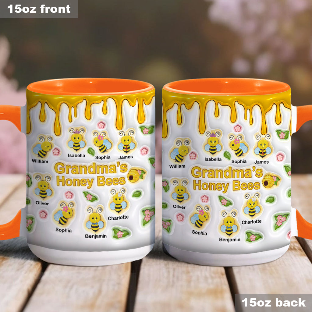 Grandma's Honey Bees - Personalized Grandma Accent Mug