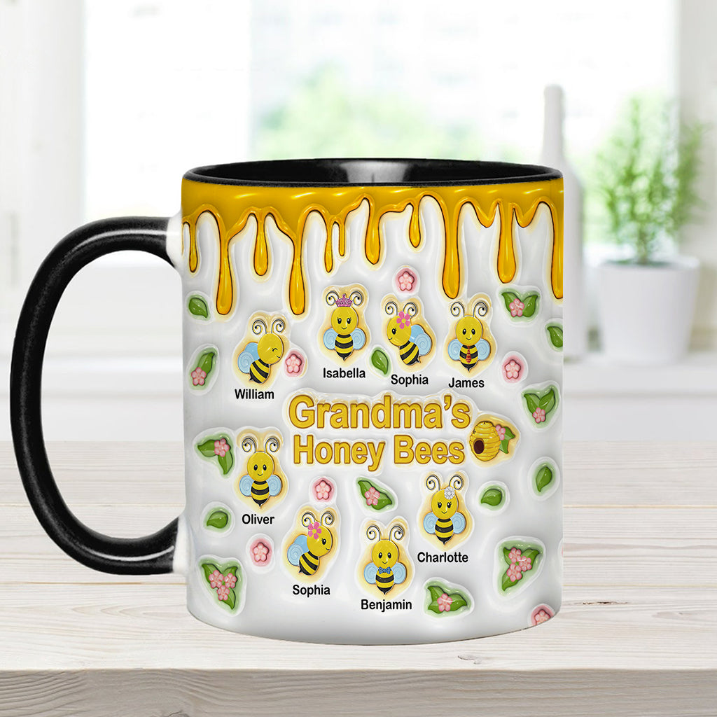 Grandma's Honey Bees - Personalized Grandma Accent Mug