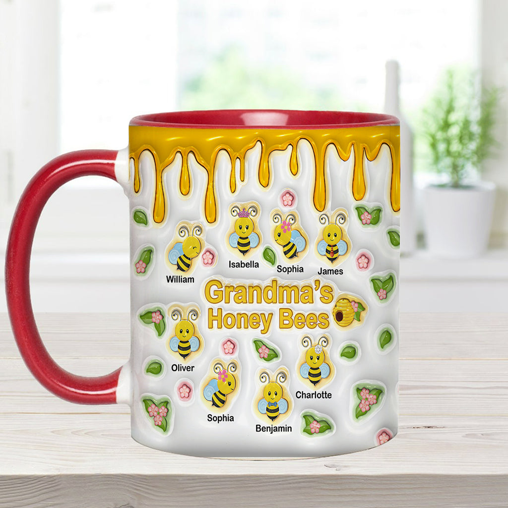 Grandma's Honey Bees - Personalized Grandma Accent Mug