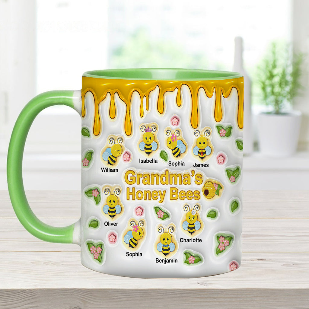 Grandma's Honey Bees - Personalized Grandma Accent Mug