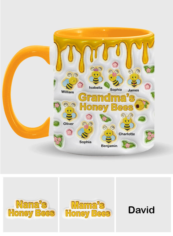 Grandma's Honey Bees - Personalized Grandma Accent Mug