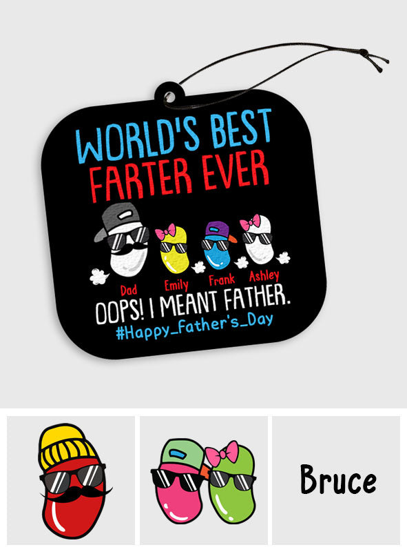 World's Best Farter Funny Beans - Personalized Father Square Air Freshener