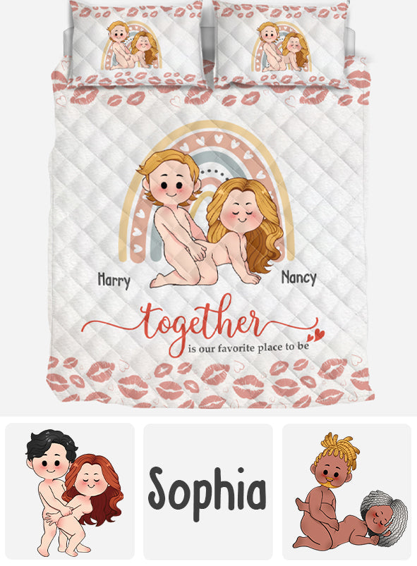Together Is Our Favorite To Be - Personalized Couple Quilt Set