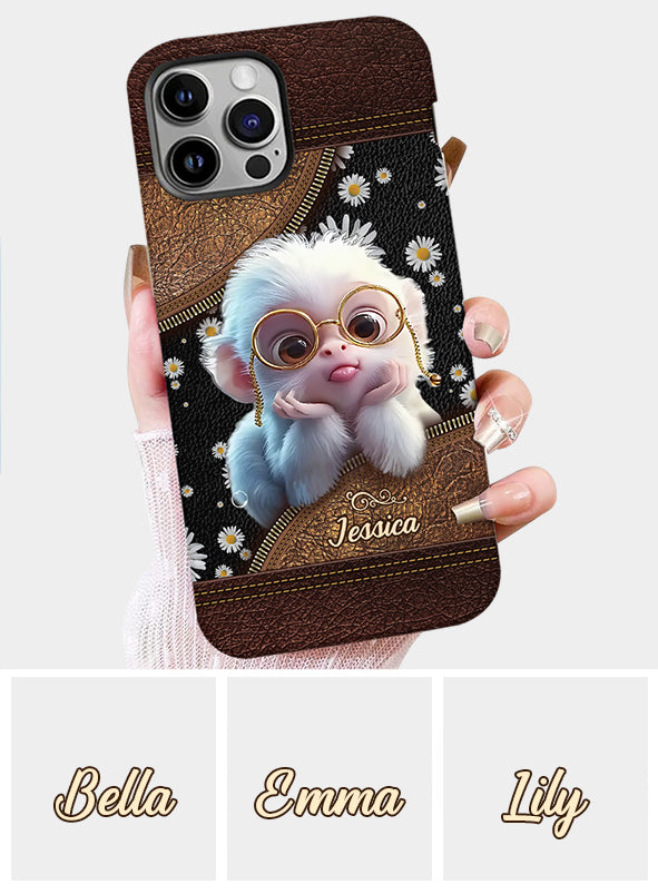 Coque de téléphone personnalisée avec imprimé intégral représentant un singe mignon
