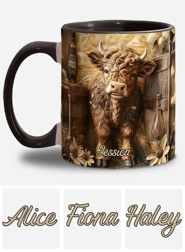 Mug personnalisé vintage à motif vache des Highlands