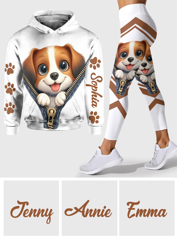 Cute Beagles - Personalized Dog Hoodie and Leggings