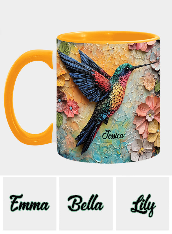 Mug personnalisé « Magnifique mouche » avec motif colibri