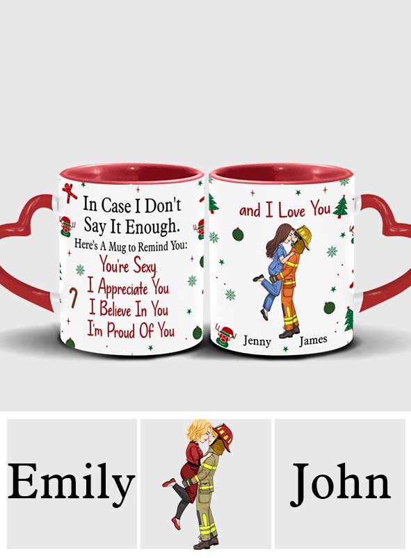 I Appreciate You Believe In You I'm Proud Of You - Personalized Couple Heart Handle Mug