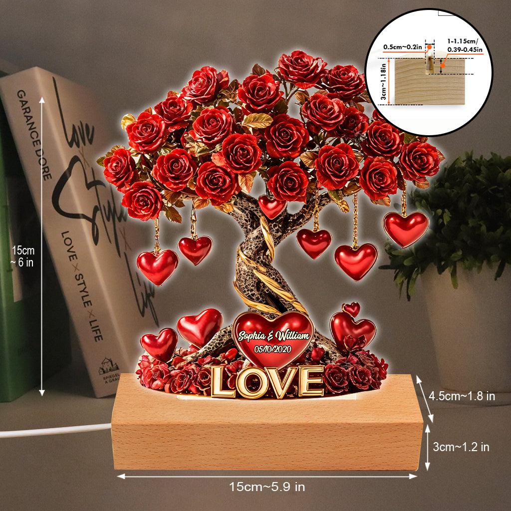 Love Tree - Personalized Couple Shaped Plaque Light Base