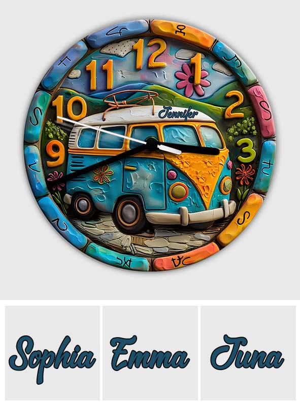 Horloge murale hippie personnalisée Hippie Soul