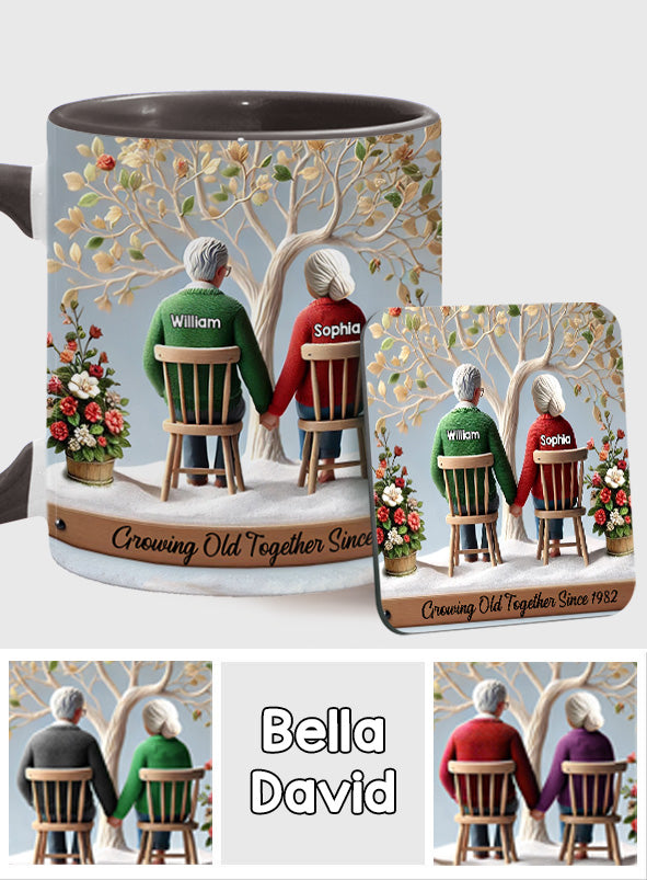 Growing Old Together - Personalized Couple Accent Mug