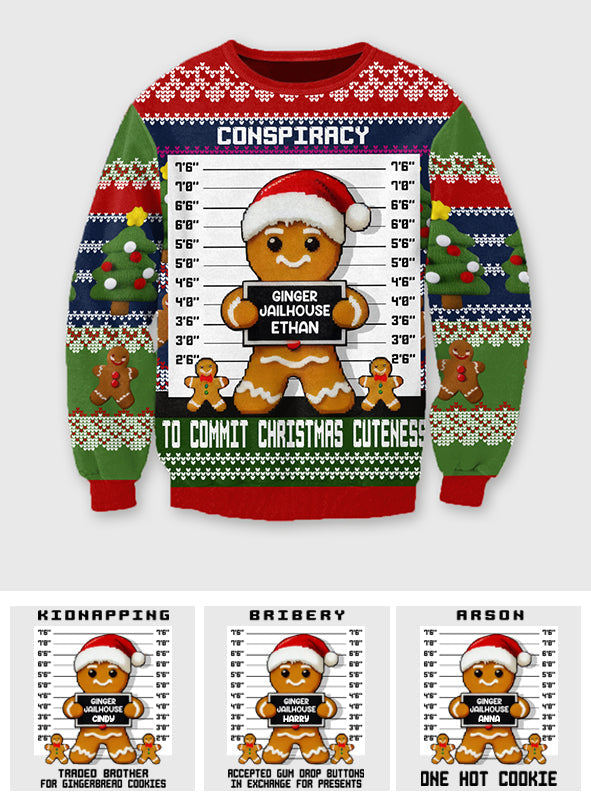 Ginger Jailhouse - Personalisierter Familien-Hässlicher-Pullover