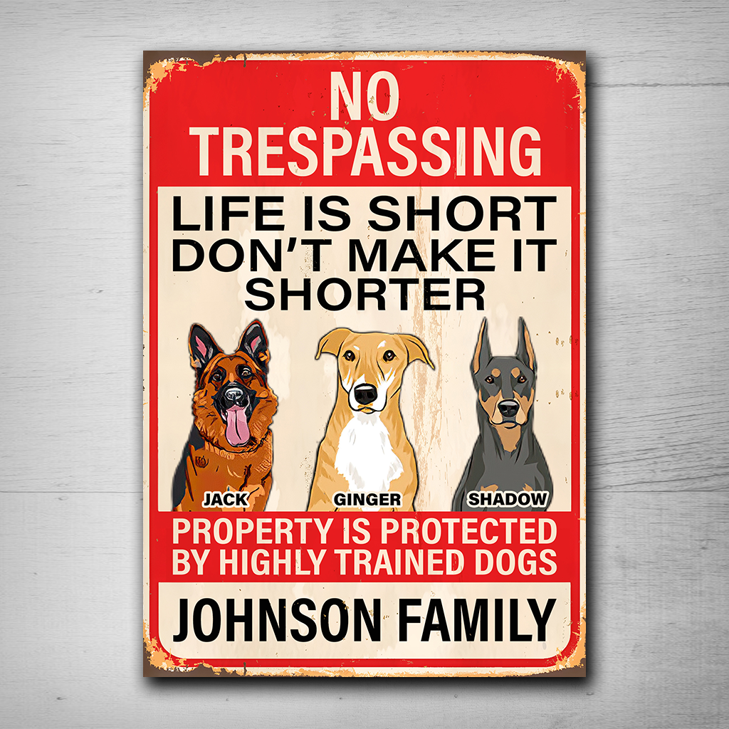Life Is Short - Personalized Dog Rectangle Metal Sign