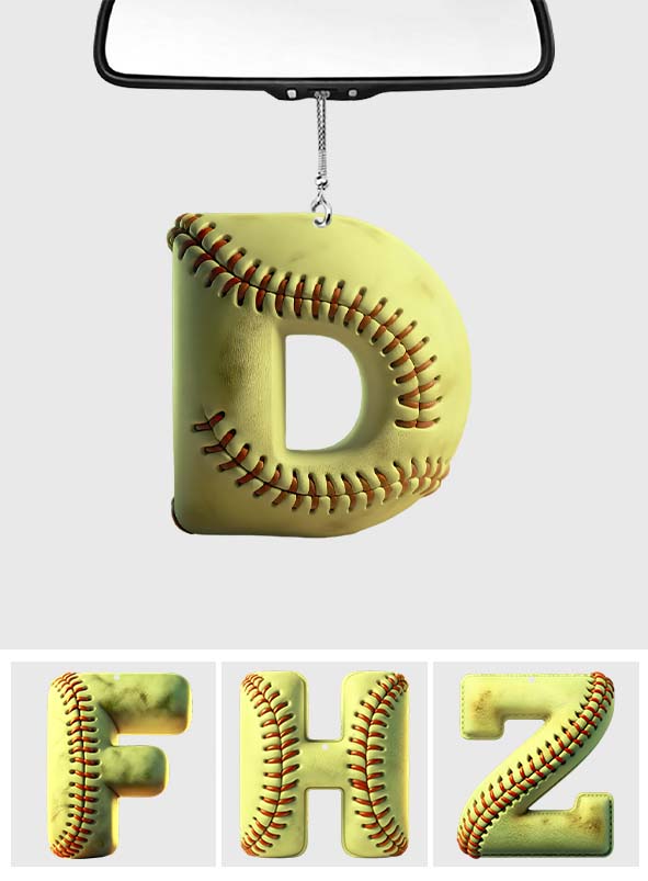 Softball-Buchstabe – Personalisierter Softball-Autoanhänger