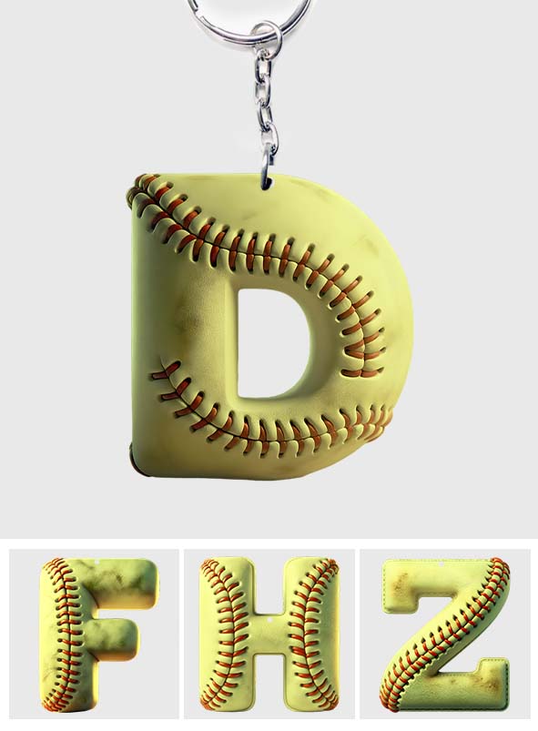 Softball-Buchstabe – Personalisierter Softball-Schlüsselanhänger