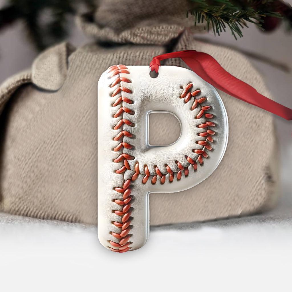 Baseball Letter - Personalized Baseball Ornament