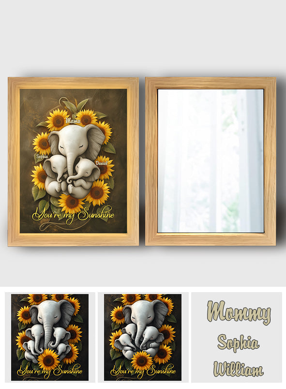 You Are My Sunshine - Personalized Mother Wooden Mirror Night Light