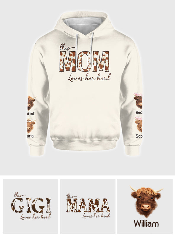 This Mama Loves Her Herd - Personalized Mother All Over Shirt