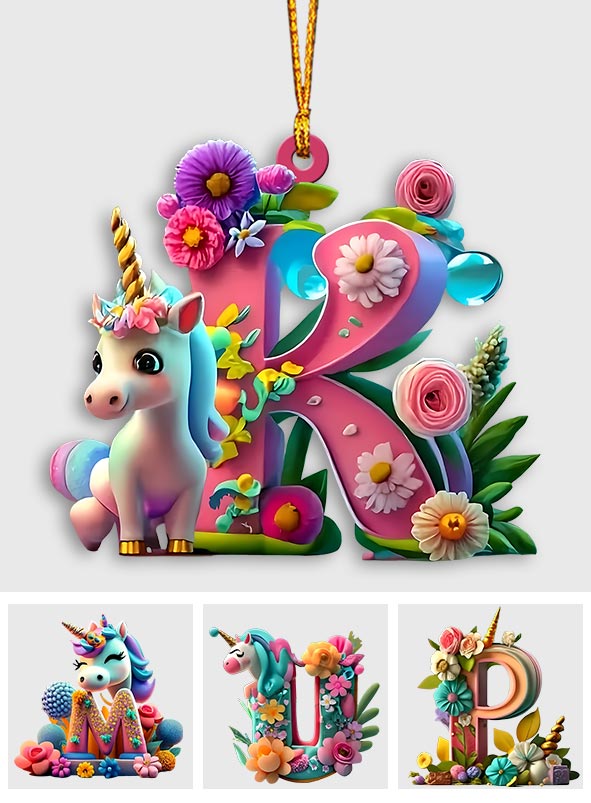 Niedlicher Einhorn-Brief – personalisierter Kinderschmuck