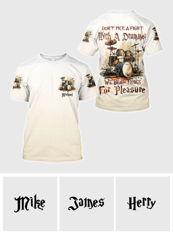 Leg dich nicht mit einem Schlagzeuger an – personalisiertes Schlagzeuger-Shirt