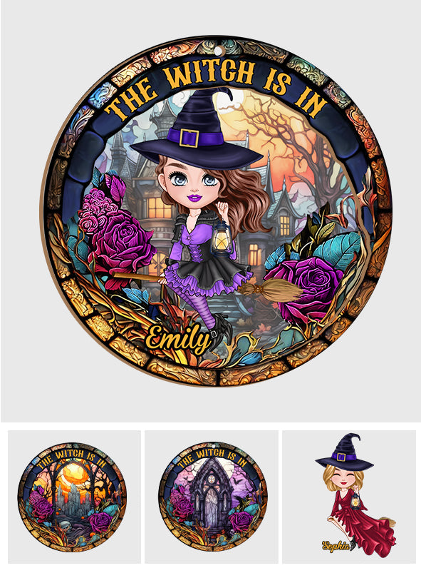 The Witch Is In - Personalized Witch 2 Layered Window Hanging Suncatcher