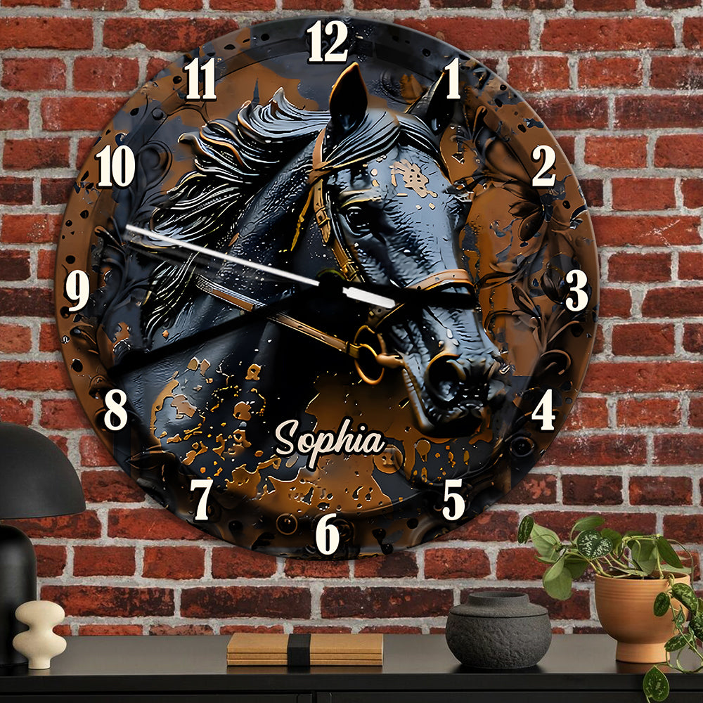 Stunning Horse - Personalized Horse Wall Clock