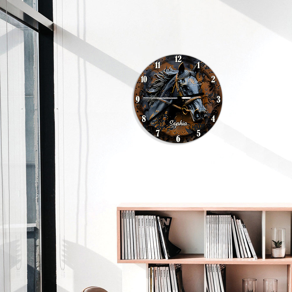 Stunning Horse - Personalized Horse Wall Clock