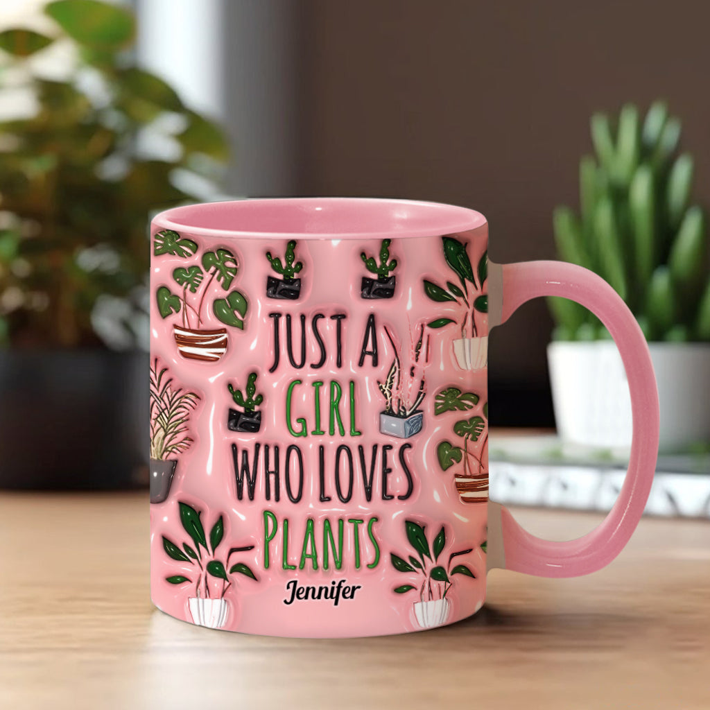 Just A Girl Who Loves Plants - Personalized Gardening Accent Mug