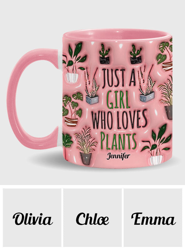 Just A Girl Who Loves Plants - Personalized Gardening Accent Mug