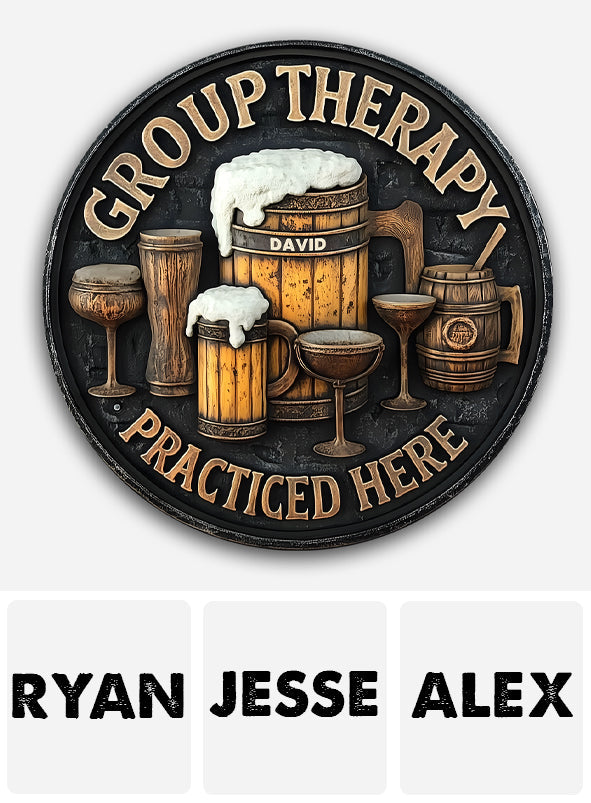Gruppentherapie - Personalisiertes Bier-Metallschild
