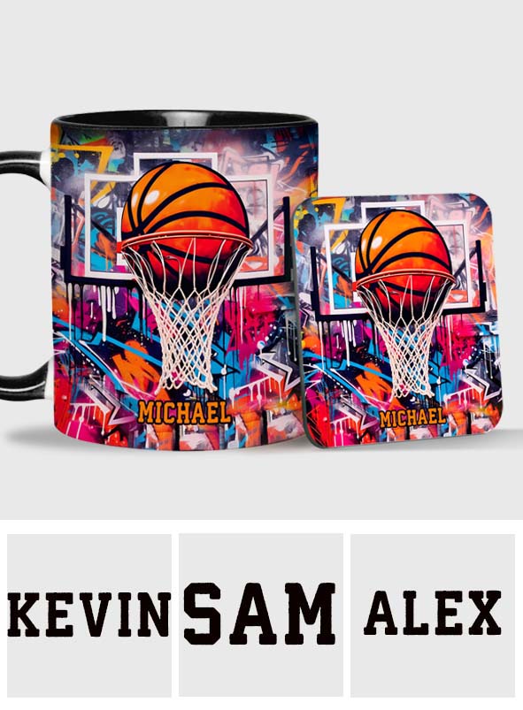 Cooles Basketball-Design – Personalisierte Tasse mit Basketball-Motiv