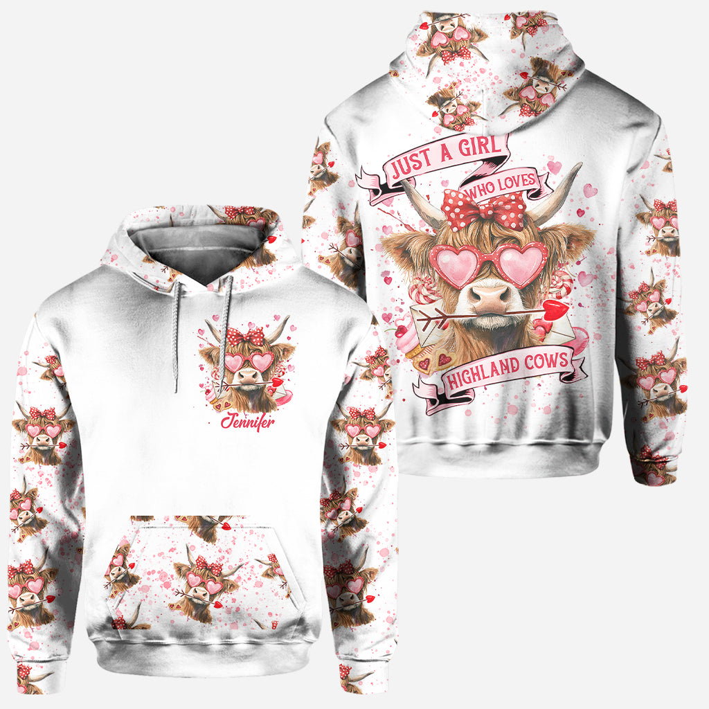 Just A Girl Who Loves Highland Cows - Personalized Highland Cow Hoodie and Leggings