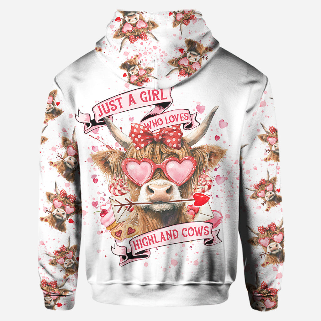 Just A Girl Who Loves Highland Cows - Personalized Highland Cow Hoodie and Leggings