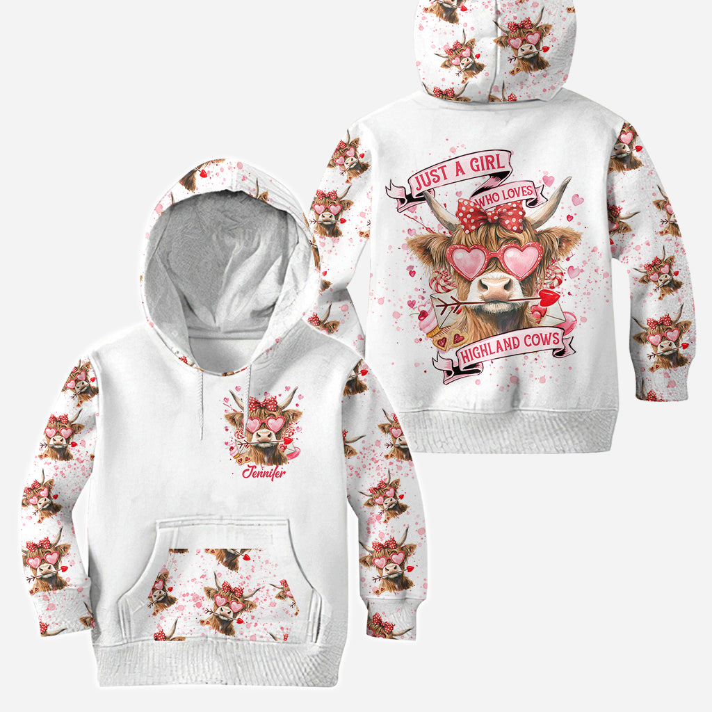 Just A Girl Who Loves Highland Cows - Personalized Highland Cow Hoodie and Leggings